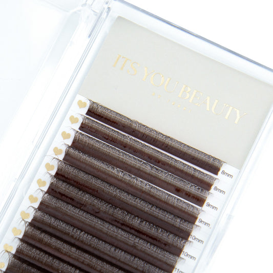 Brown Volume 3D Lashes Mix Tray mit Premade Fans